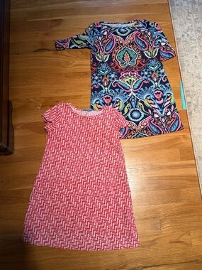 Girls Pink Chevron Short Sleeve Catalina Cloth Dresses - Casual Everyday